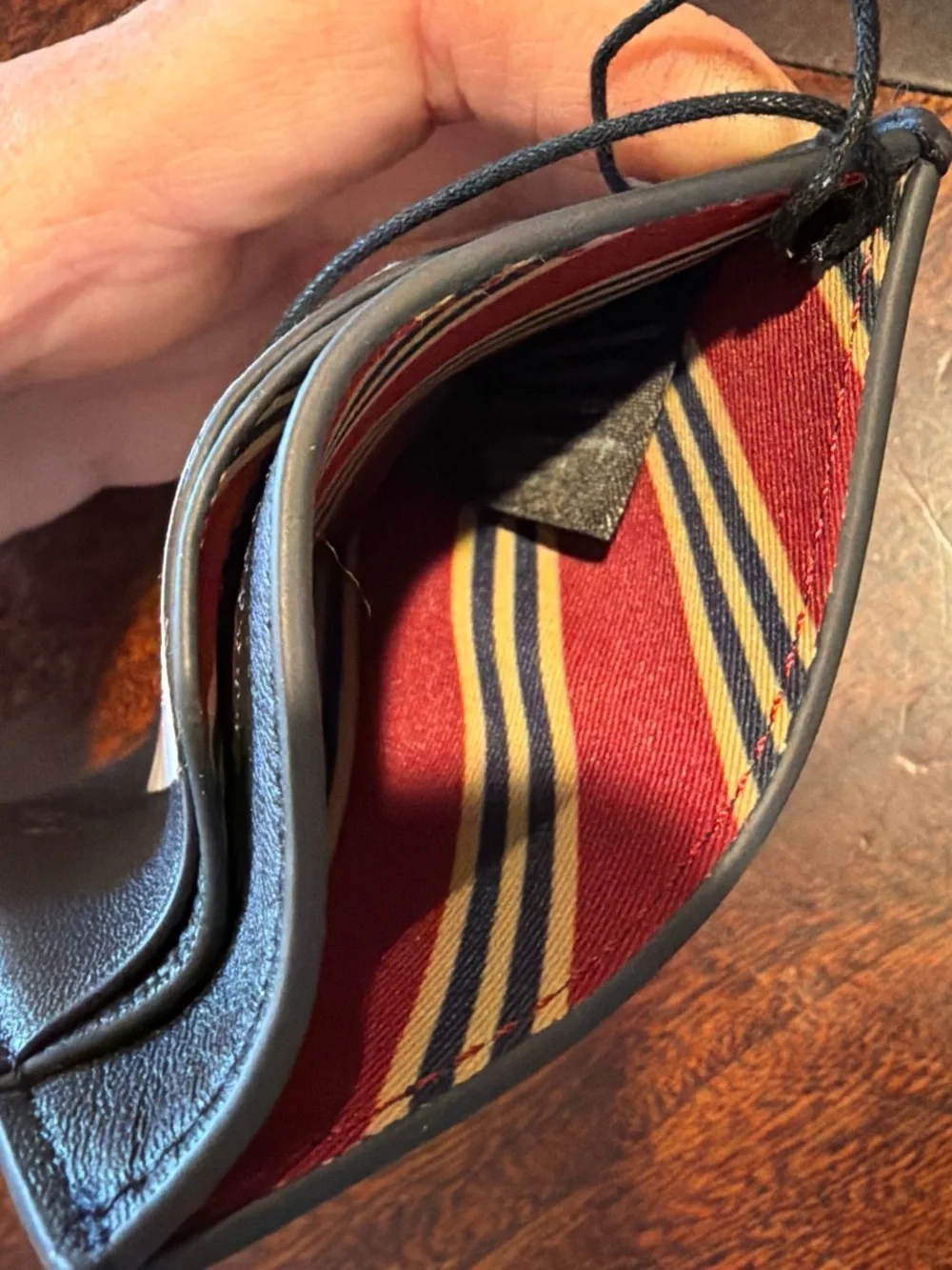 Brooks Brothers Slim Black Leather Card Wallet NWT